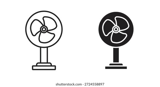 Icono de ventilador de tabla en estilo doodle y stroke.