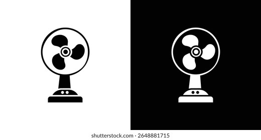 Icono de ventilador de mesa de un Vector de estilo plano