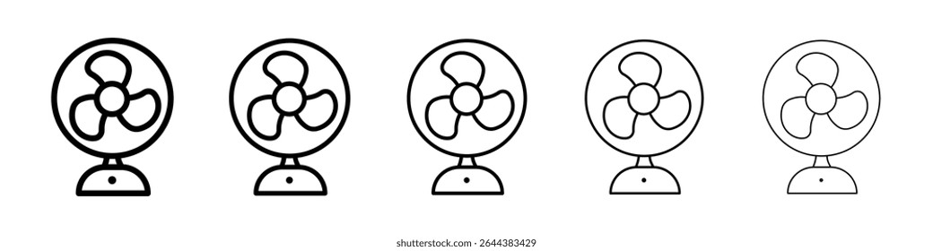 Table Fan icon graphic set. trendy stroke line style