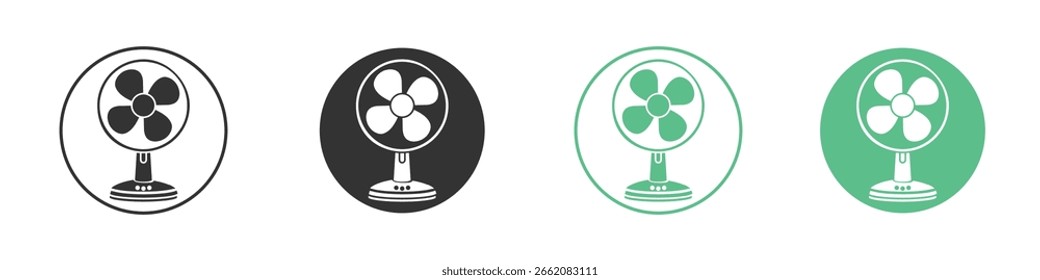 Ícone do ventilador da tabela Conjunto de ícones mínimos do vetor de linha plana.