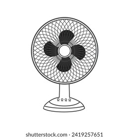 Table Fan Icon, Portable Fan Vector Art Illustration