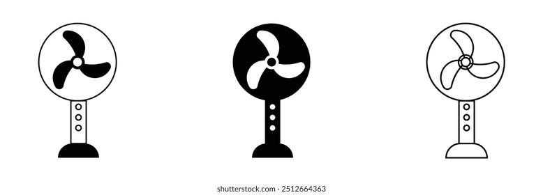 Icono de ventilador de mesa sobre fondo blanco eps 10.