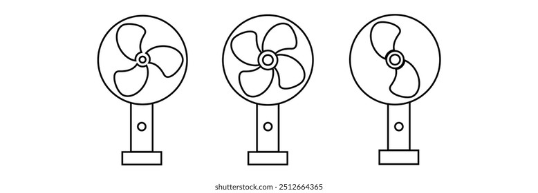 Icono de ventilador de mesa sobre fondo blanco eps 10.