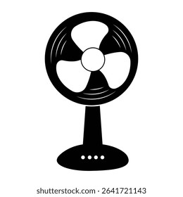 Table fan icon vector. Silhouette of table fan vector symbol design for app, logo, web, UI, UX. Vector illustration.
