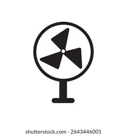 Vector de icono de ventilador de mesa. Silueta del diseño del símbolo del Vector del ventilador de la tabla para el App, logotipo, Web, UI, UX. Ilustración vectorial.