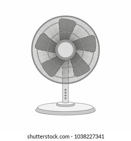 Table fan isolated on white background