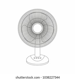 Table fan isolated on white background