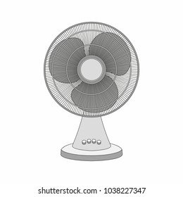 Table fan isolated on white background