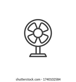 Symbol für die Zeile des Tabellenlüfters. Lineares Air Cooling Style Zeichen für mobiles Konzept und Web Design. Lüfterumrandungssymbol Symbol, Logo-Abbildung. Vektorgrafik
