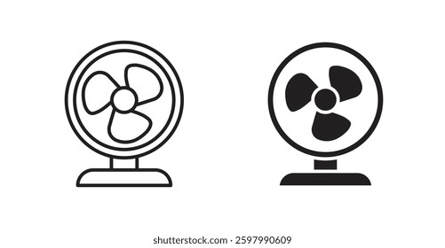 Table Fan line icon vector set.