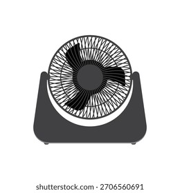Ventilador de mesa sobre fondo blanco. Ilustración vectorial.