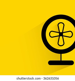 table fan on yellow background