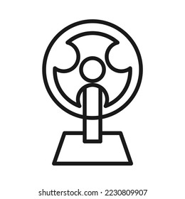 Tabelle Fan-Umriss-Symbol, geblähte Vektorgrafik in einfachem und trendigem Design-Stil, einzeln auf weißem Hintergrund. Perfekte bearbeitbare Grafikressourcen für viele Zwecke.