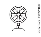 Table fan outline icon, Table fan logo background. black table fan vector icon for web design isolated on white background.