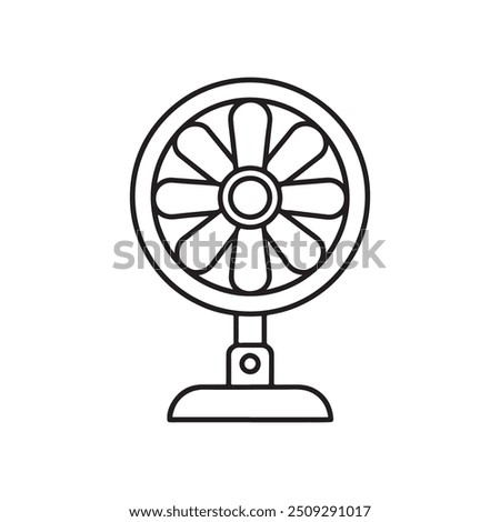 Table fan outline icon, Table fan logo background. black table fan vector icon for web design isolated on white background.