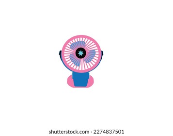 Table fan in outline style. Modern electric fan different types colors set realistic vector illustration. Table fan, vector illustration. Air cooling device, electric fan isolated on white background.