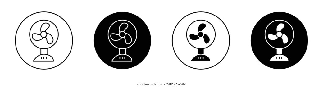 Table Fan outlined icon vector collection.