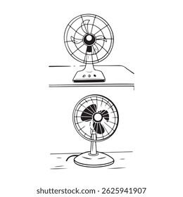 Arte vetorial de silhueta do ventilador de mesa