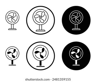 Table Fan thin line vector icon set.