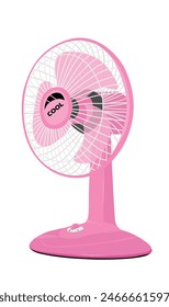 Table fan vector. Electric fan clipart. Wind blowing equipment. Flat vector in cartoon style isolated on white background.