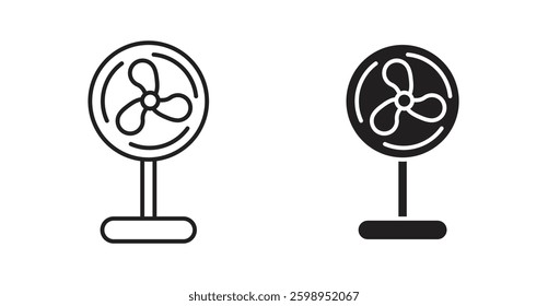Table Fan vector line icon illustration collection.