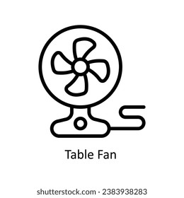 Table Fan vector  outline Design illustration. Symbol on White background EPS 10 File