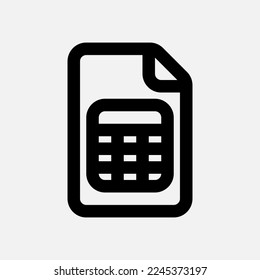 Table file icon in line style, use for website mobile app presentation
