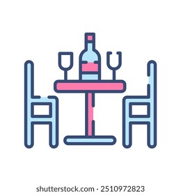Ícone de cor de preenchimento da tabela, ilustração de vetor