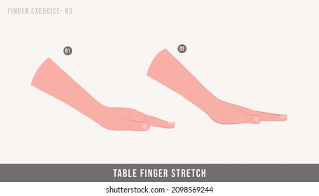 Table Finger Stretch, wrist and finger stretching exercises.