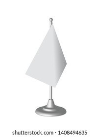 table flag empty, mock-up, isolate on white background 