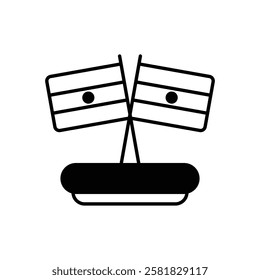 Table Flags icon vector stock illustration