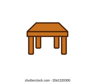 Table flat icon. Single high quality outline symbol for web design or mobile app.  House thin line signs for design logo, visit card, etc. Outline pictogram EPS10
