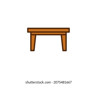 Table flat icon. Single high quality outline symbol for web design or mobile app.  House thin line signs for design logo, visit card, etc. Outline pictogram EPS10