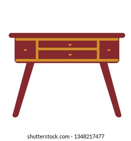 Table flat illustration on white