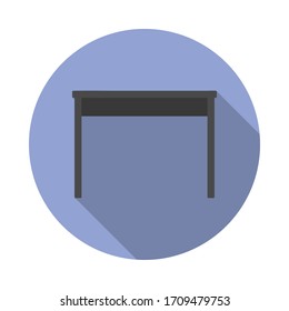 table flat long shadow icon. Simple color vector of Furniture icons for ui and ux, website or mobile application