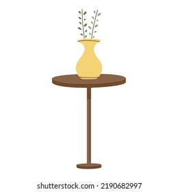 table with floral vase furniture icon