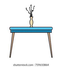 table with flower vase icon