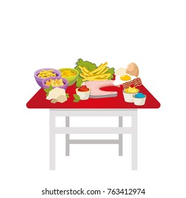 Table with food