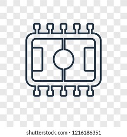 Table football concept vector linear icon isolated on transparent background, Table football concept transparency concept in outline style