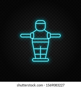 Table football, game, retro, arcade neon icon. Blue and yellow neon vector icon.