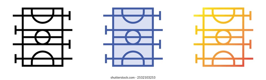 table football icon. Linear, Blue Fill and Gradient Style Design Isolated On White Background