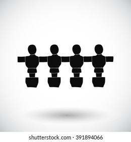 Table football line sketch. Hand-drawn hobby or table games icon - kicker of futbolin. Doodle drawing. Vector illustration