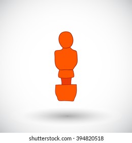 Table football player sketch. Hand-drawn cartoon icon of foosball player. Doodle drawing. Vector illustration. 