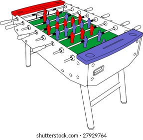 Table Football And Soccer Game Perspective Vector 02