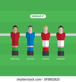 Table Football Soccer players. Group F. Editable vector design. 