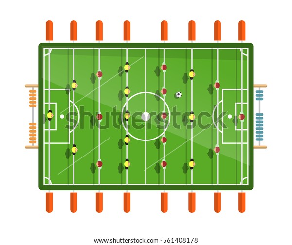 Table Football Vector Flat Design Illustration\
Isolated on White\
Background