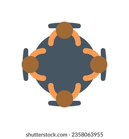 Table forum icon flat vector. Business meeting. People group isolated