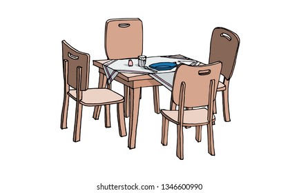 Table with four chairs