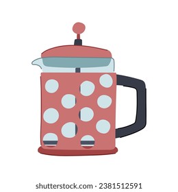 table french press coffee cartoon. black breakfast, eso aroma, home hot table french press coffee sign. isolated symbol vector illustration