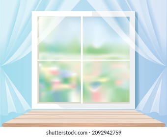 Table in front of the window